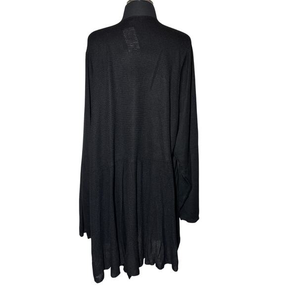 Torrid Open‑Front Cardigan Asymmetrical Long Sleeve Size 6 = 6X Black Office - Picture 4 of 13